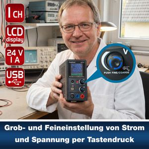 Produktbild für Labornetzteil PeakTech P 6200, Akku-Labornetzeil, LCD &amp; USB-A