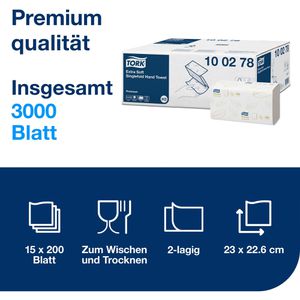Produktbild für Papierhandtücher Tork Premium Soft, 100278, H3, 2-lagig