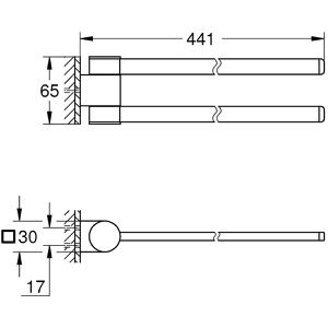 Produktbild für Handtuchhalter GROHE Selection 41063000, silber
