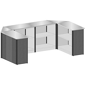 Empfangstheke Schulte Theken-Set 3, 44012, schwarz / grau