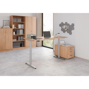 Produktbild für Schreibtisch Hammerbacher XDLR16, nussbaum / silber