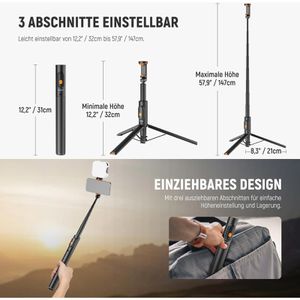 Produktbild für Selfie-Stick Neewer PA992, 32 bis 147 cm