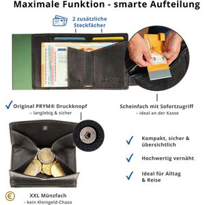Produktbild für Kreditkartenetui SecWal Echt Leder grün/schwarz, für 10 Karten