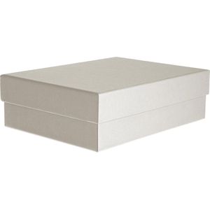 Produktbild für Geschenkbox Rössler-Papier Boxline Metallic Milk, weiß