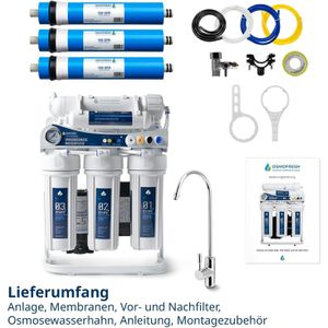 Produktbild für Osmoseanlage OsmoFresh Proline X3 - 450 GPD, Untertisch, weiß