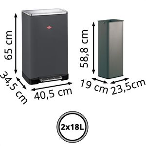 Produktbild für Mülleimer Wesco Big Double Boy, graphit