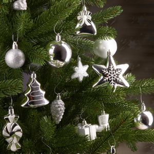 Produktbild für Weihnachtskugeln BRUBAKER 807702, silber