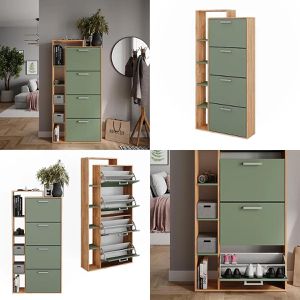 Produktbild für Schuhschrank Vicco Orlando, eiche / grün