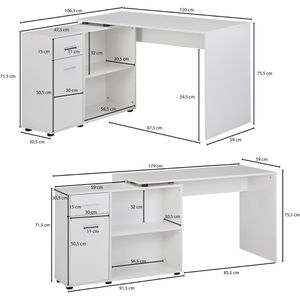 Produktbild für Schreibtisch Wohnling WL5.305, weiß