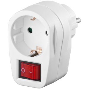 Steckdosenadapter Goobay 94272, weiß, mit Schalter