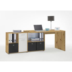 Produktbild für Schreibtisch FMD-Möbel Lex, 353-001, artisan eiche / weiß