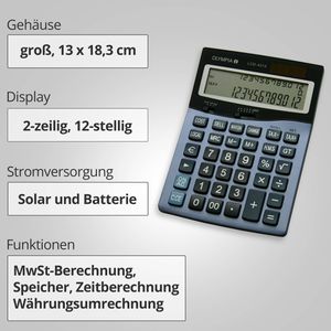 Produktbild für Taschenrechner Olympia LCD 4312, Zeitberechnung