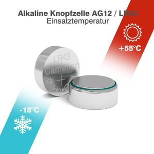 Produktbild für Knopfzelle Camelion LR43 / LR1142 / AG12