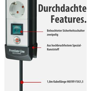 Produktbild für Steckdosenleiste Brennenstuhl Premium-Line, 1,8m