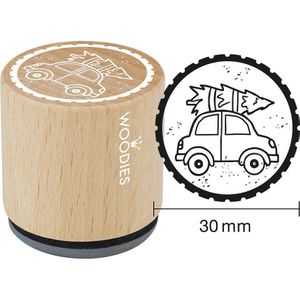 Motivstempel Colop Woodies Auto mit Weihnachtsbaum, aus Holz