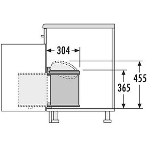 Produktbild für Einbaumülleimer Hailo Swing Mono 3515, slate-grey