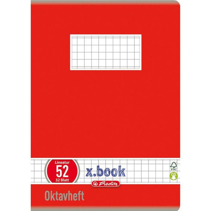 Herlitz 413633 x-book Oktavheft A6 kariert 32Blatt