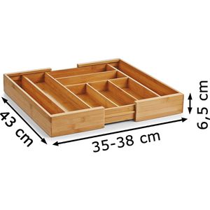 Produktbild für Besteckkasten Zeller 25277, braun, aus Bambus