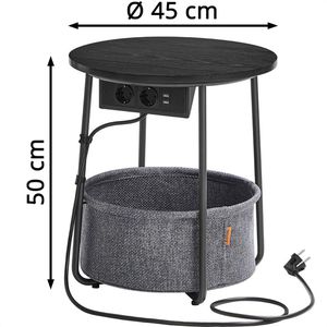 Produktbild für Beistelltisch Vasagle LET228G02, schwarz / grau, Holz / Metall