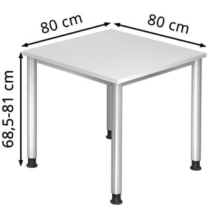 Produktbild für Schreibtisch Hammerbacher H-Serie, weiß / silber