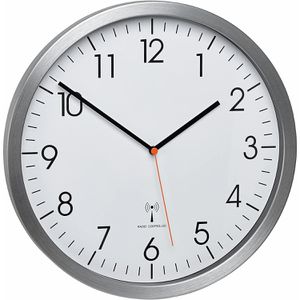 Wanduhr TFA 60.3527.55, Aluminium, analog, Funkuhr