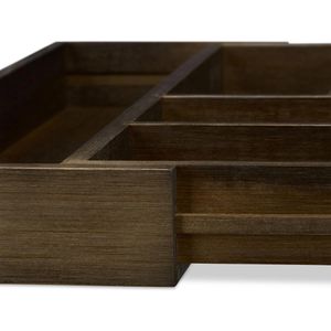 Produktbild für Besteckkasten Relaxdays 10023245, dunkelbraun, aus Bambus