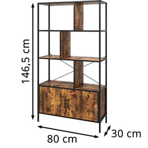 Produktbild für Bücherregal Vicco Fyrk, schwarz / dunkelbraun