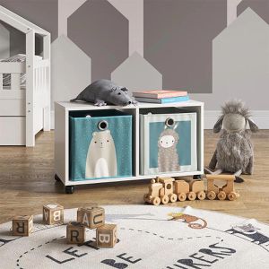 Produktbild für Bücherregal Vicco Luigi, weiß, mit 2 Faltboxen