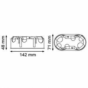 Produktbild für Hohlwanddose Kaiser-Elektro 9252-22, 142 x 71 mm, 2-fach