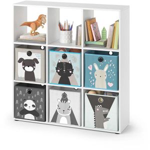 Produktbild für Bücherregal Vicco Nove, weiß, mit 6 Faltboxen