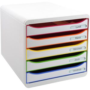 Schubladenbox 5 Fächer Organizer Ablage Sotieren Ordnen Bürobox Stapelbox DHL 