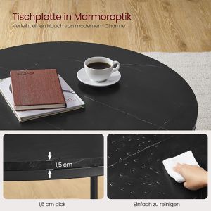 Produktbild für Couchtisch Vasagle LCT072B58, Holz / Glas, schwarz marmoriert