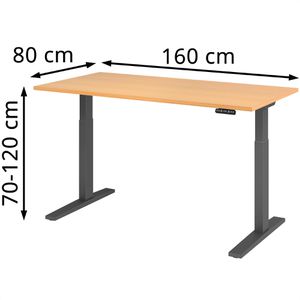 Produktbild für Schreibtisch Hammerbacher XMKA 16, buche / graphit