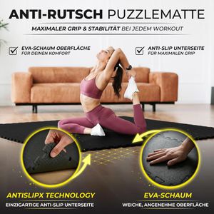 Produktbild für Bodenschutzmatte bemaxx AntislipX Puzzlematte, anthrazit