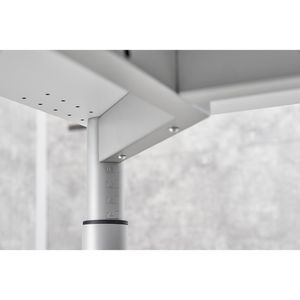 Produktbild für Schreibtisch Hammerbacher Y-Serie, weiß / silber