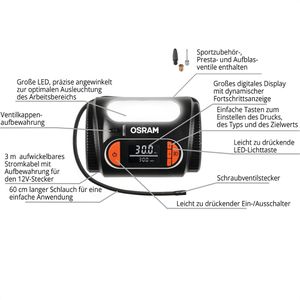Produktbild für Luftpumpe OSRAM TYREinflate OTI2120, elektrisch