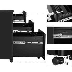 Produktbild für Rollcontainer Songmics OFC030B01, aus Metall, schwarz