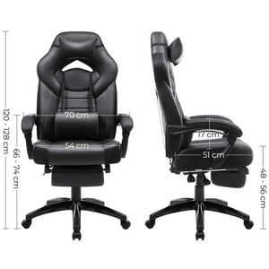 Produktbild für Gaming-Stuhl Songmics OBG077B01, mit Fußstütze