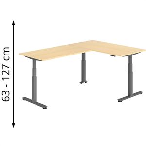 Produktbild für Schreibtisch Hammerbacher XDSMW, ahorn / graphit