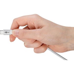 Produktbild für Ladekabel Goobay 70194 Textilkabel, weiß, 2m