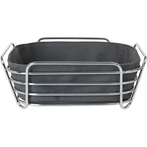 Produktbild für Brotkorb Blomus Delara L 63763, aus Stahl verchromt / Stoff