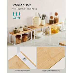 Produktbild für Küchenregal Songmics KCS014W01, braun, 3er Set