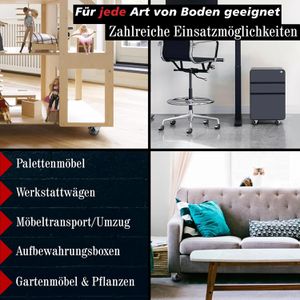 Produktbild für Möbelrolle PRIOstahl mit Anschraubplatte, 4-teilig