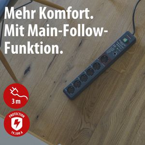 Produktbild für Steckdosenleiste Brennenstuhl Secure-Tec, 3m Kabel
