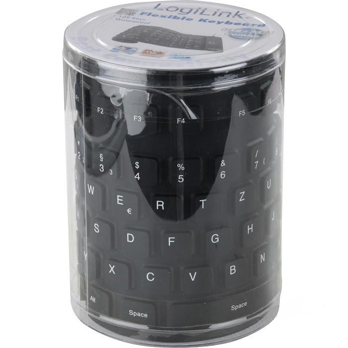 Logilink Tastatur Flexibel Wasserfest Usb Ps 2 Schwarz LogiLink Tastatur Waterproof Keyboard ID0019A, flexibel, wasserfest