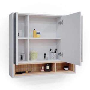 Produktbild für Spiegelschrank Vicco Beatrice, weiß / eiche