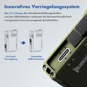 Produktbild für Taschenlampe Wuben G5 LED, aufladbar, grün