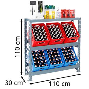 Produktbild für Getränkekistenregal PROREGAL Tegernsee XL, für 6 Kisten