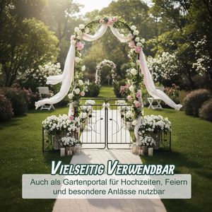 Produktbild für Rosenbogen Relaxdays 10052900, schwarz, mit Tür &amp; Pflanzkasten