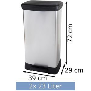 Produktbild für Mülleimer Curver Deco Bin Metallics 46L Duo silber